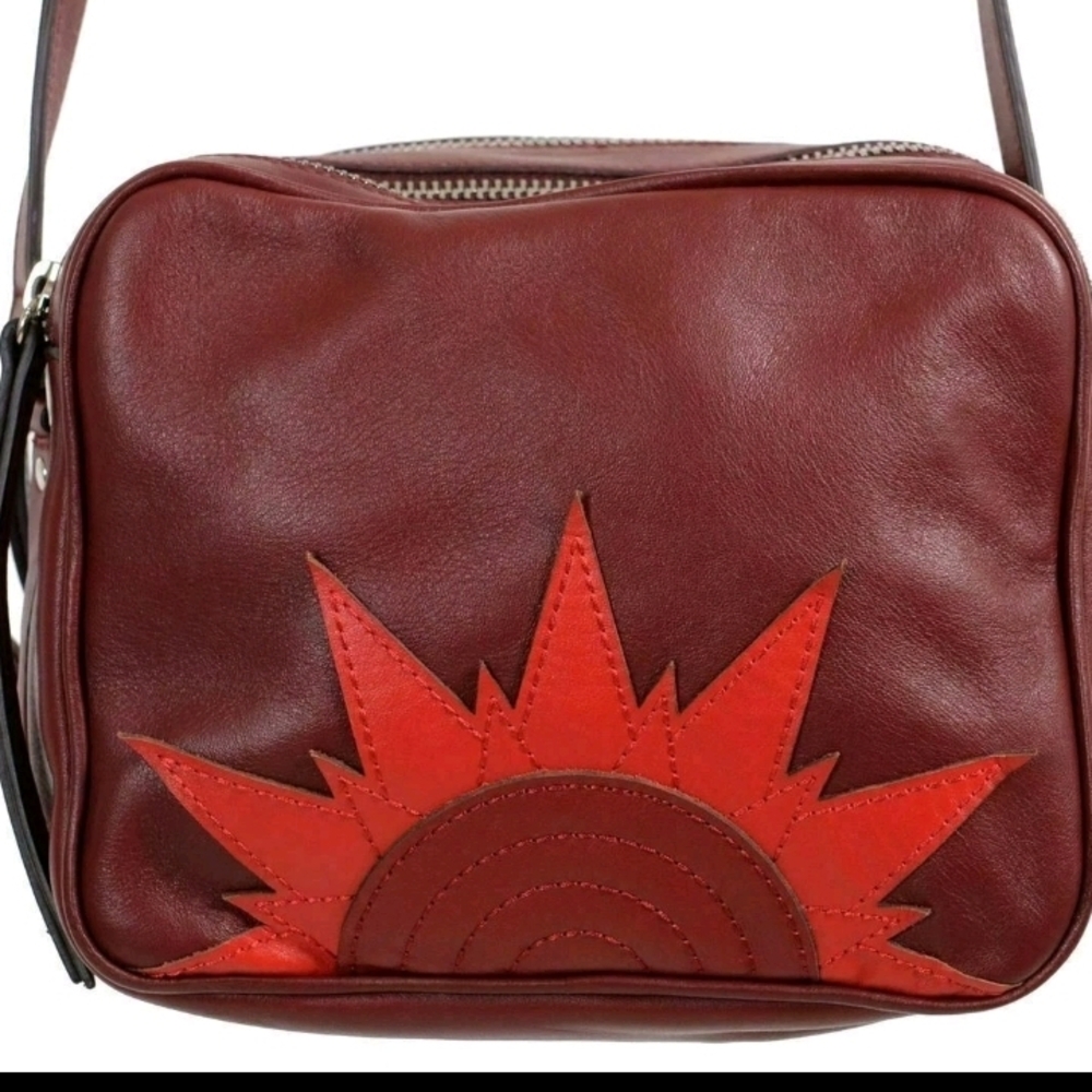 ❗️ JUST CAVALLI BURGUNDY  Leather Bag  ❗️ - Picture 8 of 12